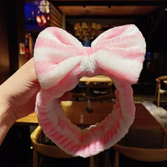 Coral Fleece Soft Bow Headbands